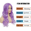 Picture of Beweig Long Curly Wavy Purple Wig for Women Side Part Synthetic Halloween Cosplay Wig with Wig