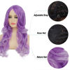 Picture of Beweig Long Curly Wavy Purple Wig for Women Side Part Synthetic Halloween Cosplay Wig with Wig