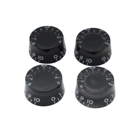 Picture of Musiclily Metric 6mm Plastic LP Style Guitar Speed Knobs Volume Tone Control Knobs for Epiphone Les Paul Electric Guitar, Black (4 Pcs)