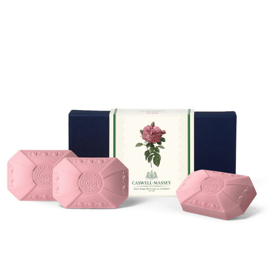 Picture of Caswell-Massey Triple Milled NYBG Beatrix Rose Three-Soap Set, Scented & Moisturizing Bath Soap For Women, Made In The USA, 3.5 Oz (3 Bars)