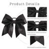 Picture of Oaoleer 12PCS 7" Large Glitter Cheer Hair Bows Ponytail Holder Elastic Band Handmade for Cheerleading Teen Girls College Sports (Glitter Black 12PCS)