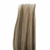 Picture of Licoville Clip in Hair Extensions Balayage Brown to Beige Blonde Highlights Human Hair Extensions 18 Inch 70grams 7pcs Straight Blonde Balayage Remy Hair Clip ins for Women