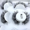 Picture of HBZGTLAD 5 Pairs 25 mm 3d Mink Lashes Bulk Faux with Custom Box Wispy Natural Mink Lashes Pack Short Wholesales Natural False Eyelashes (ML-21)