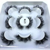 Picture of HBZGTLAD 5 Pairs 25 mm 3d Mink Lashes Bulk Faux with Custom Box Wispy Natural Mink Lashes Pack Short Wholesales Natural False Eyelashes (ML-21)