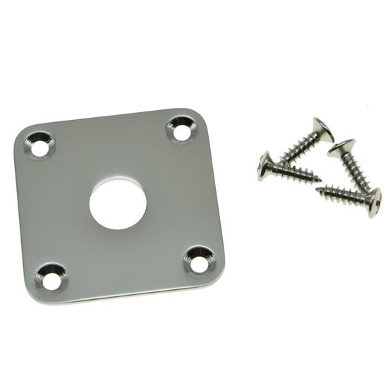 Picture of KAISH Nickel Flat Bottom Metal Jack Plate Flat Base Square Jackplate for Les Paul LP Guitars