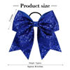 Picture of 12 PCS 8" Large Glitter Cheer Bows Blue Girl Hair Bows Sparkly Cheerleading Softball Team Bow Hair Accessories for cheerleaders football Competition Sports