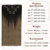 Picture of Full Shine Ombre Clip in Extensions Real Human Hair Brown Clip in Hair Extensions Color 2 Brown Ombre 8 Ash Brown 22 Inch Remy Clip in Human Hair 7Pcs Human Hair Clip in Extensions 120 Gram for Women