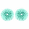 Picture of 2pcs Pack Furry Faux Rabbit Fur Hair Scrunchies Artificial Fur Hair Bobbles Elastic Hair Band Rope Wristband Ponytail Accessories Mint Green