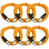 Picture of SEISMIC AUDIO - SAXLX-10 - 6 Pack of 10' Orange XLR Male to XLR Female Patch Cables - Balanced - 10 Foot Patch Cords