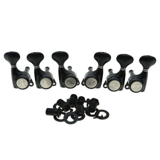 Picture of KAISH 18:1 Gear Ratio Guitar Locking Tuners Machine Heads Guitar Locking Tuning Keys Pegs for Strat/Tele/LP/SG most Electric or Acoustic Guitars Black