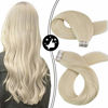 Picture of Moresoo 26inch Tape in Hair Extensions Platinum Blonde Hair Extensions Color #60 Blonde Hair Tape in Extensions Straight Blonde Hair Extensions 20Pieces/50Grams