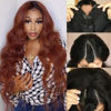 Picture of UNICE Reddish Brown V Part Wig Human Hair No Leave Out Body Wave Upgrade U Part Wigs for Women No Sew in, No Glue Brazilian Glueless Human Hair Wigs Colored Beginner Friendly 18 inch