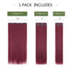 Picture of Hair Extensions,HSPJHTM Clip in Hair Extensions for Women 5 PCS 22" Synthetic Long Straight Natural Thick Hair Pieces for Girls Cheap Wine Red Full Head Invisible