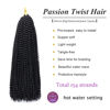 Picture of 7 Packs Passion Twist Hair 24 Inch Water Wave Synthetic Braids for Passion Twist Crochet Braiding Hair Goddess Locs Long Bohemian Curl Hair Extensions (22Strands/Pack, 1B#)