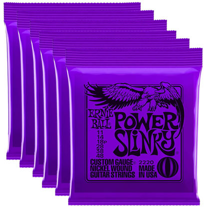 Picture of Ernie Ball 2220 Nickel Power Slinky Electric Guitar Strings .011 - .048 Gauge 6 Pack