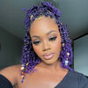 Picture of Toyotress Tiana Passion Twist Hair - 12 Inch 8 Pcs T-Purple Pre-Twisted 12 strands/pack Pre-Looped Passion Twists Crochet Braids Made Of Bohemian Hair Synthetic Braiding Hair Extension (12 Inch, T-Purple-8P)