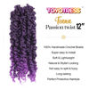 Picture of Toyotress Tiana Passion Twist Hair - 12 Inch 8 Pcs T-Purple Pre-Twisted 12 strands/pack Pre-Looped Passion Twists Crochet Braids Made Of Bohemian Hair Synthetic Braiding Hair Extension (12 Inch, T-Purple-8P)