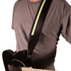 Picture of ChromaCast Vintage Series Leather Racing Stripe Guitar Strap, Black with Surf Green