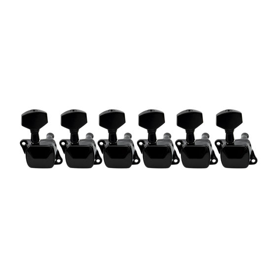 Picture of Musiclily 6 inline Semi Closed Guitar Tuners Tuning Pegs Keys Machine Heads Set for Squier Strat Electric Guitar, Black