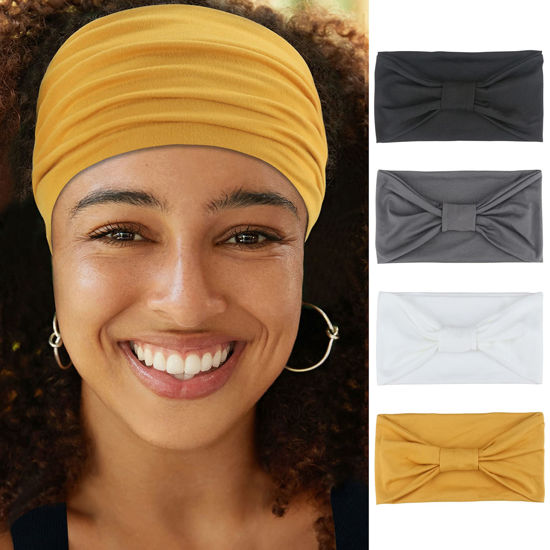 Picture of ABAMERICA Head Bands Stretch Wide for Women Non Slip Headbands for Women Workout Wide Head Bands Stretch Women