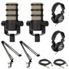 Picture of Rode PodMic Dynamic Podcast Microphone (Pair) with StreamEye BOOMARM Mic Arms, TH-02 Podcast Headphones, XLR Cables and StreamEye Polishing Cloth