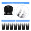 Picture of Individual Lashes DIY Eyelash Extension Cluster Lashes Black Lash Clusters Faux Mink Cluster Lash Extensions Soft Lightweight Eyelash Clusters Pre Made Volume Lashes Makeup (0.07-C, 10-16mm)