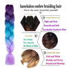 Picture of Xiaofeng Braiding Hair Extensions for Women 6 Packs 100g/Pack 24Inch High Temperature Ombre Jumbo Synthetic Braiding Hair for Twist Crochet Braids (24 Inch, purple-sky blue-yellow-orange)