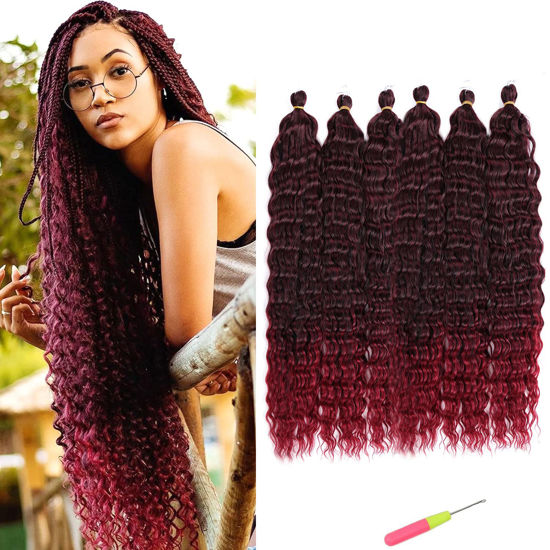 28 Inch Long Deep Wave Crochet Braids Hair Curly Twist Braiding Hair  Extension