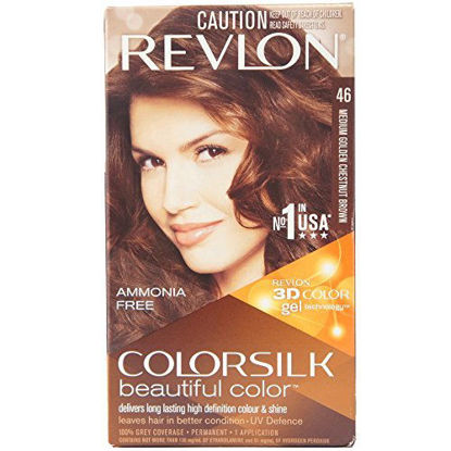 Picture of Revlon Colorsilk Beautiful Color, Medium Golden Chestnut Brown [46] 1 ea(Pack of 2)