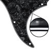 Picture of IKN 11 Hole Strat Pickguard for 3 Single Coil Pickups, come with Pickguard Screws, 4Ply Black Pearl