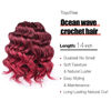 Picture of ToyoTree Ocean Wave Crochet Hair - 14 Inch 8 Packs Ombre Burgundy Crochet Braids, Synthetic Braiding Hair Extensions (14 inch, T118)