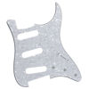 Picture of IKN 11 Hole Strat Pickguard for 3 Single Coil Pickups, come with Pickguard Screws, 4Ply White Pearl