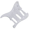 Picture of IKN 11 Hole Strat Pickguard for 3 Single Coil Pickups, come with Pickguard Screws, 4Ply White Pearl