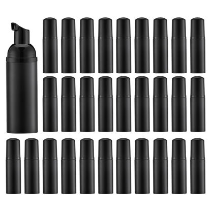 Picture of Tekson 30PCS Soap Foam Bottle (2 oz), Empty Travel Foaming Lash Shampoo for Cleanser, Dispenser (Black Cap)