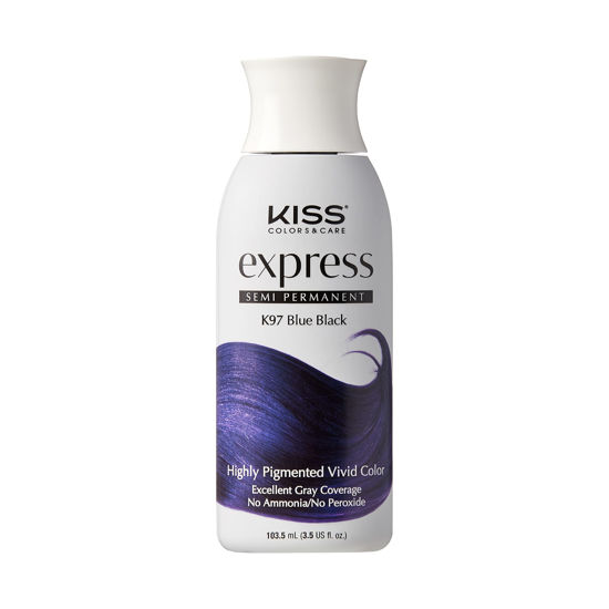 Picture of Kiss Express Semi-Permanent Hair Color 100mL (3.5 US fl.oz) (1 Count, Blue Black)