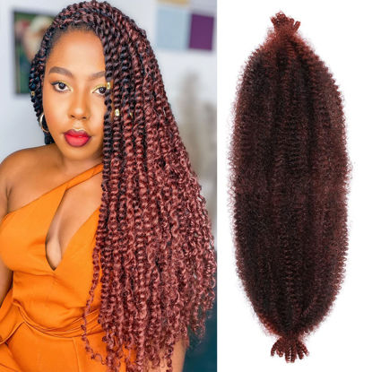 24' 15strands/Pack Ombre Red Afro Marley Kinky Curly Crochet