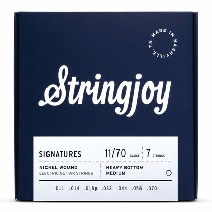 Picture of Stringjoy HVY117 7 String Signature Nickel Electric Guitar Strings, (Heavy Bottom Medium Gauge - 11-70)