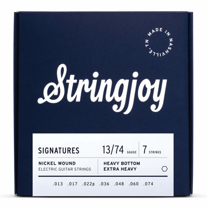 Picture of Stringjoy HVY137 7 String Signature Nickel Electric Guitar Strings, (Heavy Bottom Extra Heavy Gauge - 13-74)