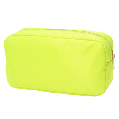 Picture of YogoRun Makeup Pouch Bag Travel Cosmetic Pouch Bag Nylon Zipper Pouch Bag for Women/Men (Neon Green, L)