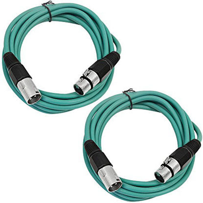 Picture of SEISMIC AUDIO - SAXLX-6-2 Pack of 6' XLR Male to XLR Female Patch Cables - Balanced - 6 Foot Patch Cord - Green and Green