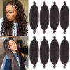 Picture of 8 Packs Soft Springy Afro 16 Inch Short Spring Twist Hair For Distressed Soft Locs Natural Black Marley Twist Crochet Braiding Hair Synthetic Hair Extension For Women( 10 Strands/Pack,4#)