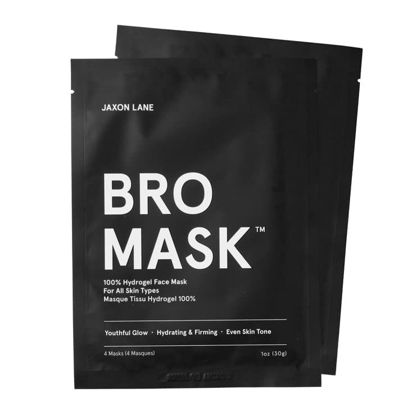 Picture of BRO MASK: Korean Face Mask for Men | 2 Pc. Hydrating Anti Aging Sheet Masks Contain Vitamin C, Vitamin E, Hyaluronic Acid, Hydrolyzed Collagen for Face Care, Acne Treatment by Jaxon Lane (2 X 4 Packs)