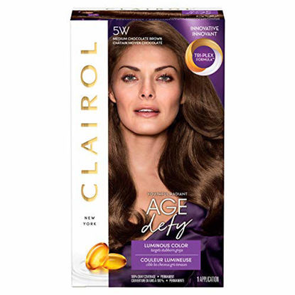 Picture of Clairol Age Defy Permanent Hair Dye, 5W Medium Chocolate Brown Hair Color, 1 Count