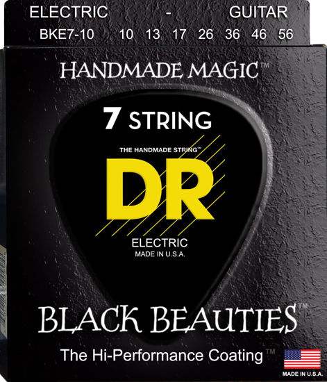 Picture of DR Strings BKE7-10 Black Beauties Electric Guitar Strings, Medium 7-String, 10-56