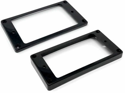 Picture of Vintage Forge Black Curved Bottom Humbucker Pickup Mounting Ring Set (Bridge & Neck) compatible with Epiphone Guitars HR1800C-BLK
