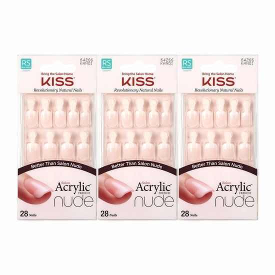 Picture of KISS Salon Acrylic Nude 28 Nails (3 PACK, KAN01)