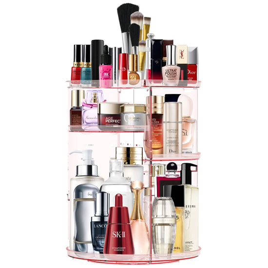 MISERWE Makeup Organizer 360 Degree Rotating 7 Adjustable Layers Large  Capacity Cosmetic Organizer Transparent Make Up Organizers and Storage