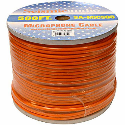 Picture of Seismic Audio - SA-MIC500Orange - 500 Feet of Orange Microphone Cable on a Spool 3 Conductor PA/DJ Shielded Mic Cable - 500 Ft Spool