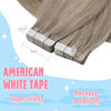 Picture of Sunny Tape in Hair Extensions Highlights Blonde Human Hair Tape in Extensions Invisible Remy Hair Tape in Blonde Hair Extensions Platinum Blonde Highlights Dirty Blonde 16inch 20pcs 50g