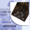 Picture of Moresoo Brown Balayage Clip in Hair Extensions 22 Inch Ombre Hair Extensions Color #2 Dark Brown to #6 Chestnut Brown 7PCS 120Grams Dark Brown Extensions Human Hair Clip ins